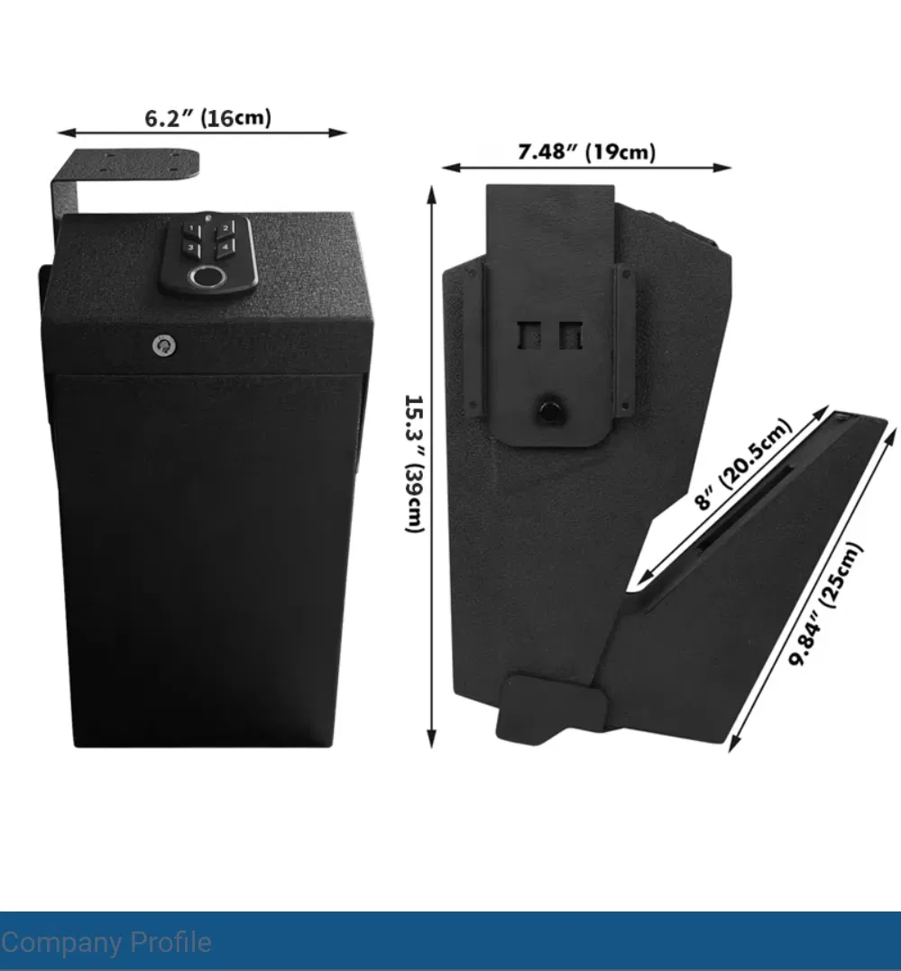 Gun Safe for with Biometric Fingerprint for Nightstand Desk Bed Gun Safe Box with Fingerprint Pin Code Key