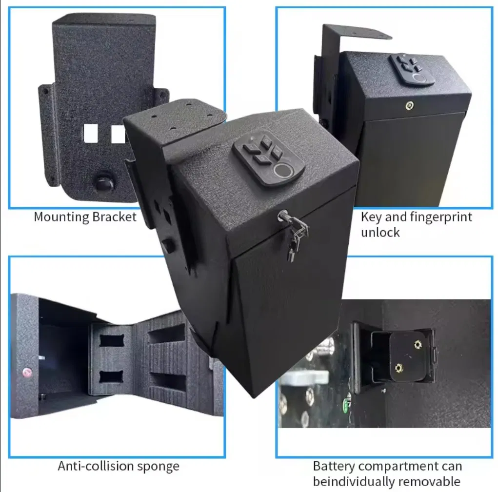 Mounted Fingerprint Gun Safe Box Quick Access Handgun Safe for Nightstand