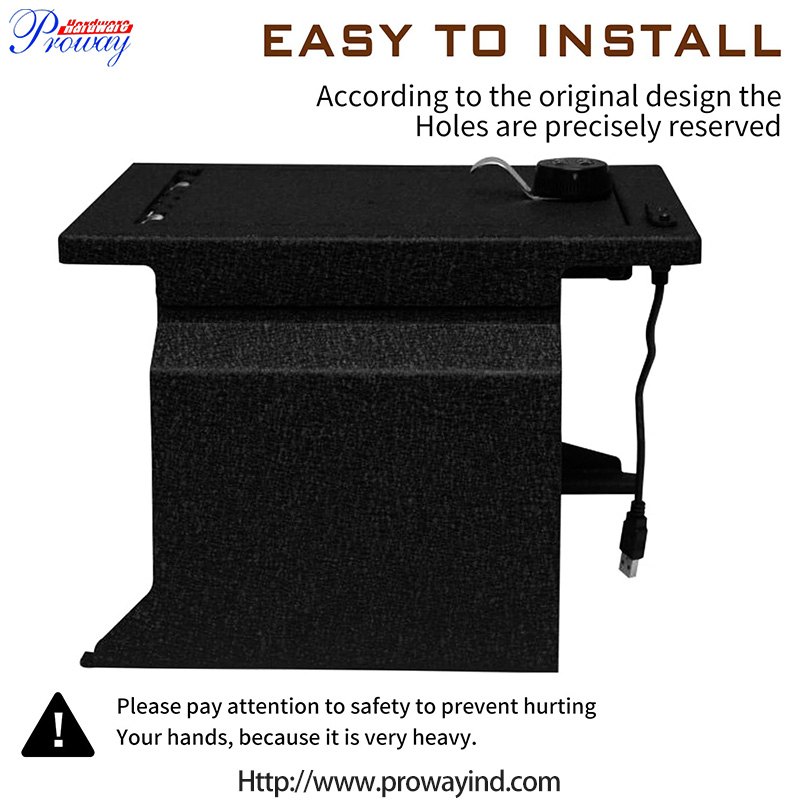 4-Digital Lock Center Console Safe Car Armrest Box Center Console Safe for F150 2012-2014 Full Floor Console and Raptor Platinum