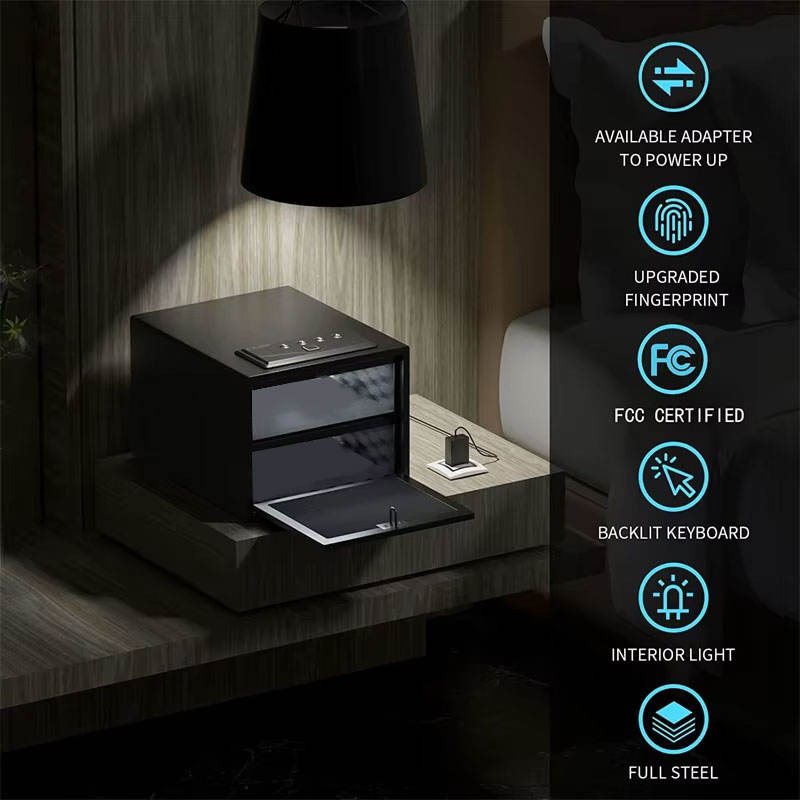 Biometric Safe - Quick Access Handgun Safe with Fingerprint &amp; Digital Keypad, Secure Home Gun Safe for up to 4 Guns