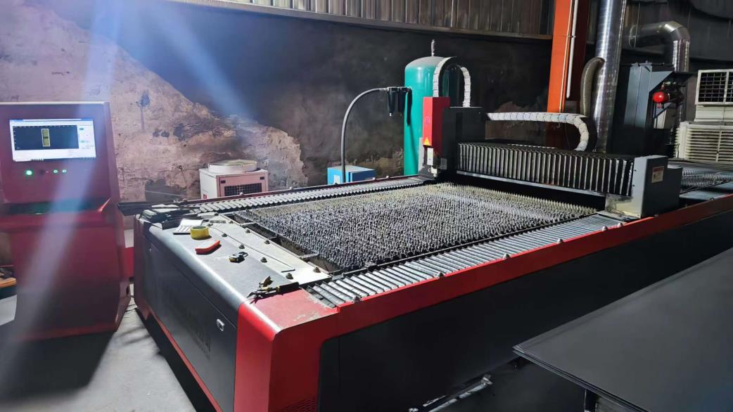 Laser cutting process at RVault Box safe manufacturing plant