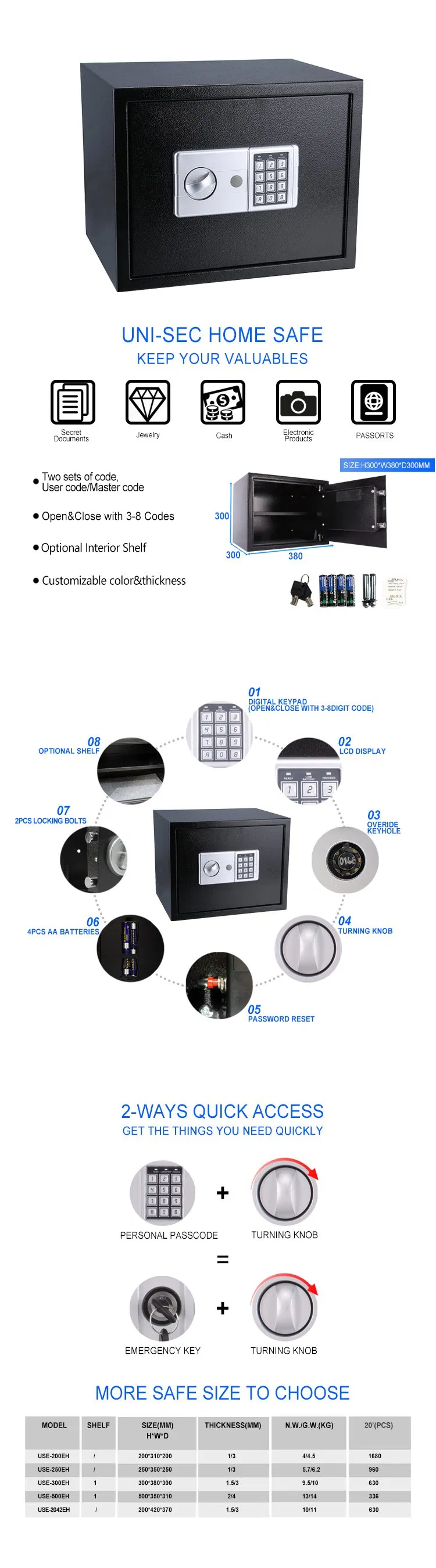 Home Hidden Wall Safe Deposit Box