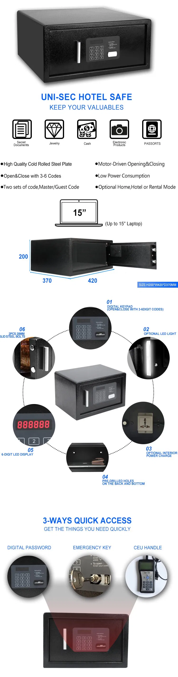 Hotel Electronic Digital Safe