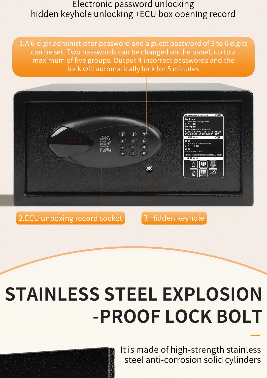 Steel Wall Safe Detail 4