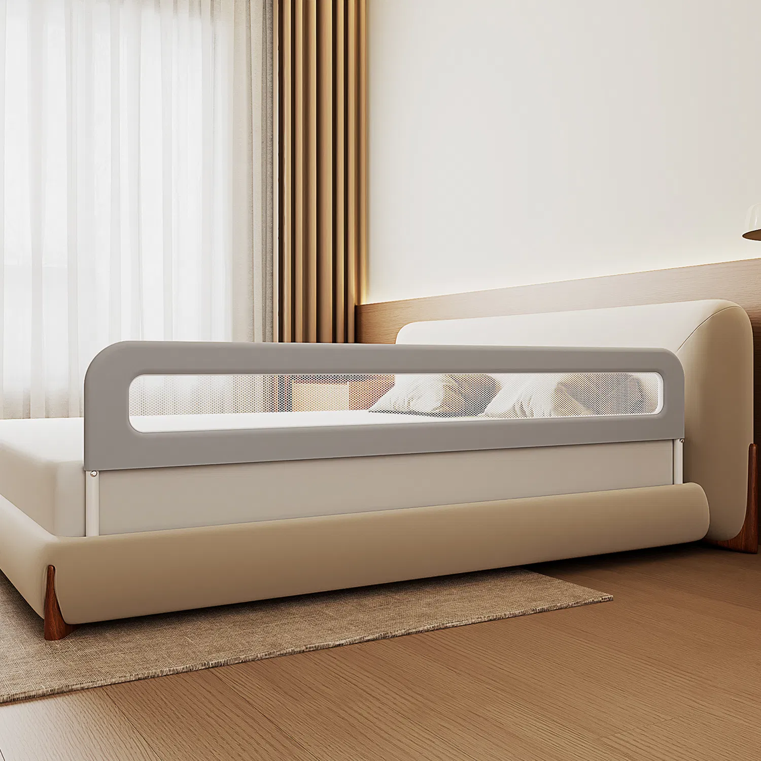 Stylish Bed Divider - Safe Fall Protection for Modern Bedroom Decor