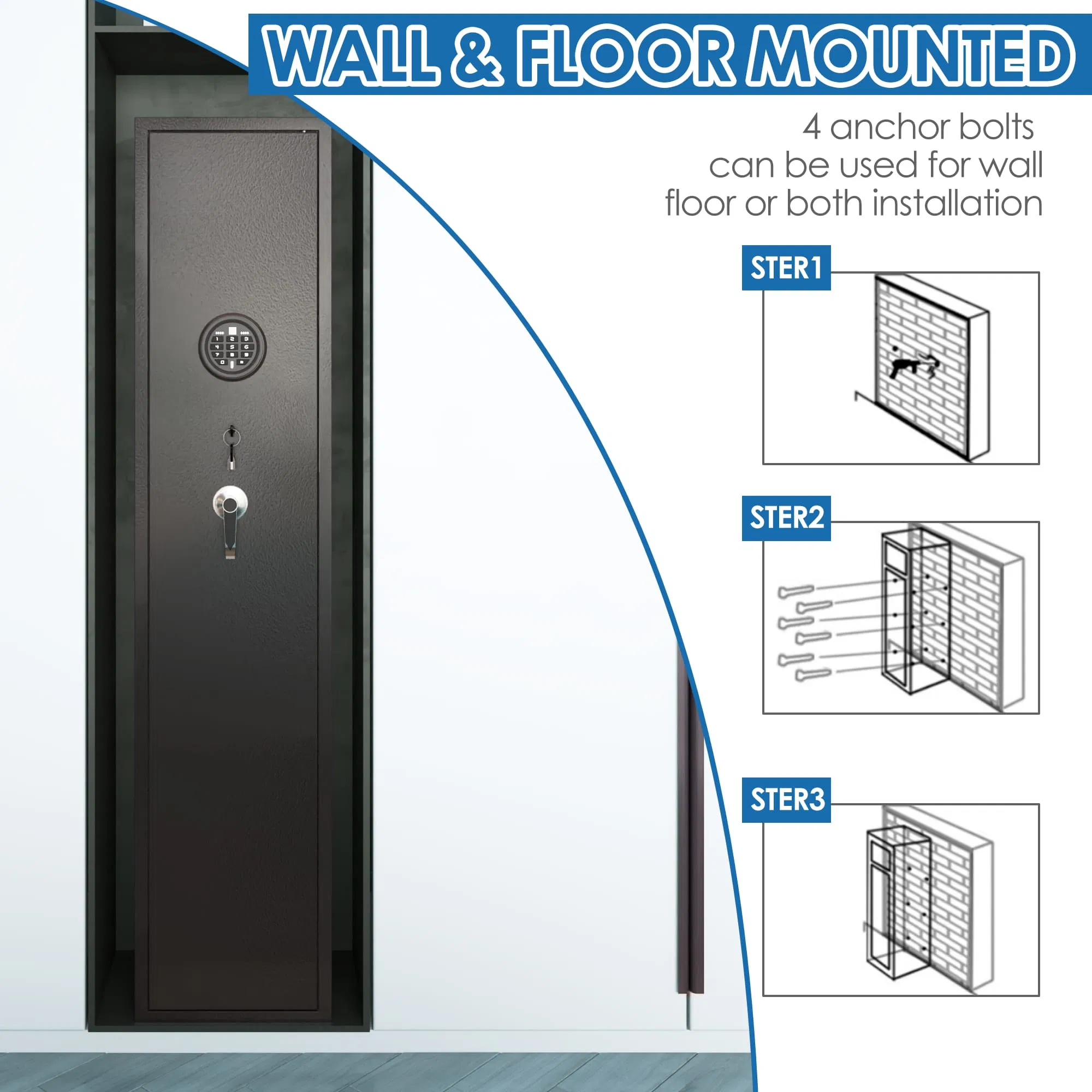Gun Safe Box Metal Fingerprint Biometric Identification Gun Case