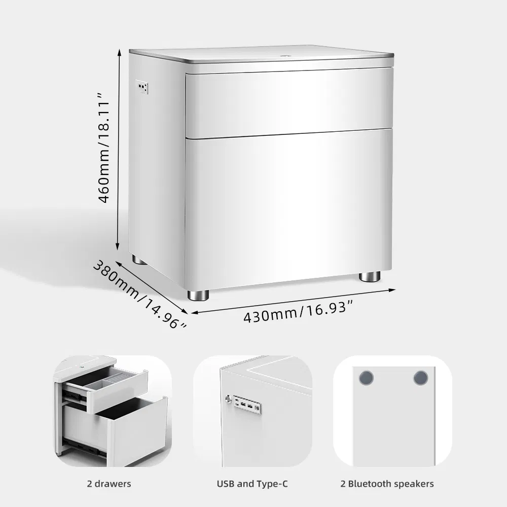 Home Smart Safe Fingerprint Bedside Table Safe Safety Nightstand