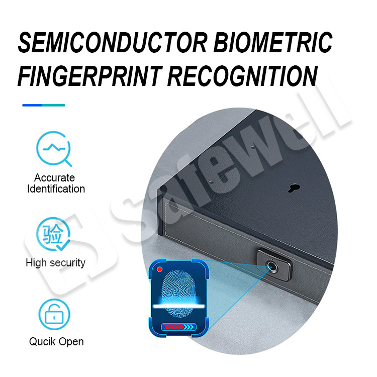 Safewell Custom Fingerprint Lock Hidden Drawer Safe Box Cash Jewelry Safety Drawer Hotel Safe for Wardrobe