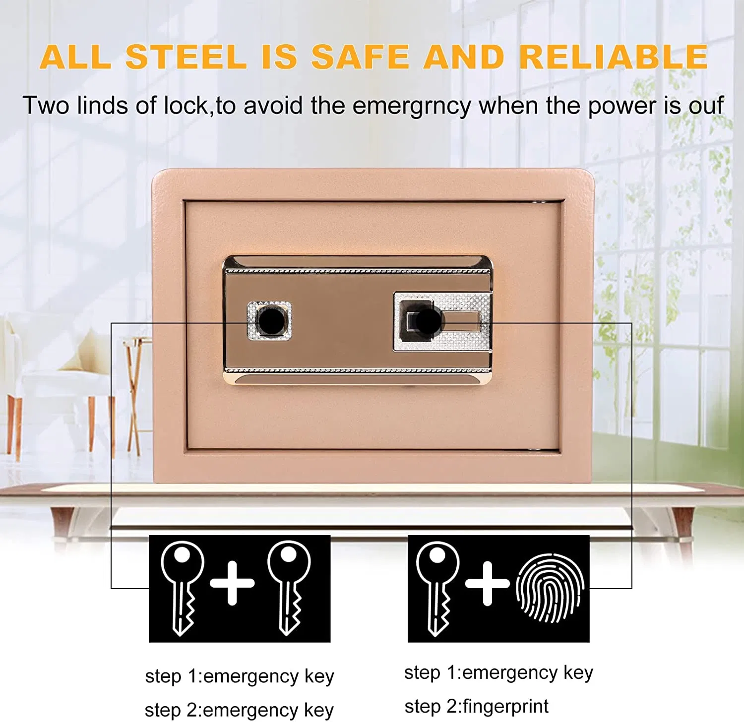 Wall or Floor Mounting Safe Box with Touch Screen Keypad for Home Office Hotel