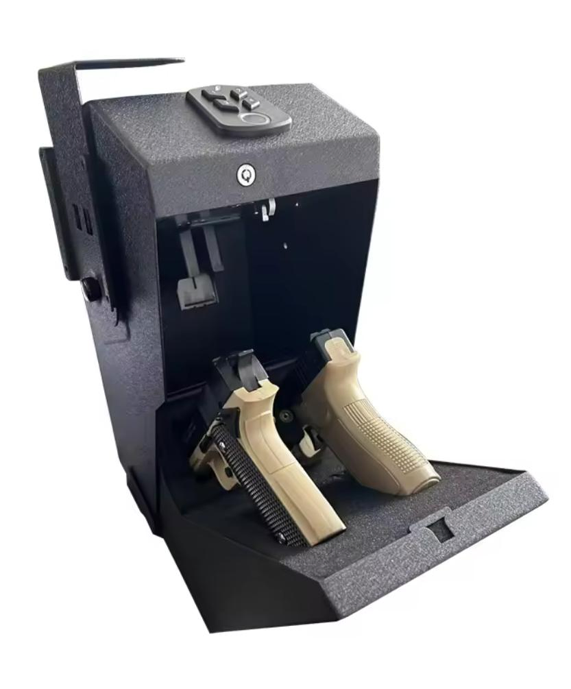 Mounted Fingerprint Gun Safe Box Quick Access Handgun Safe for Nightstand
