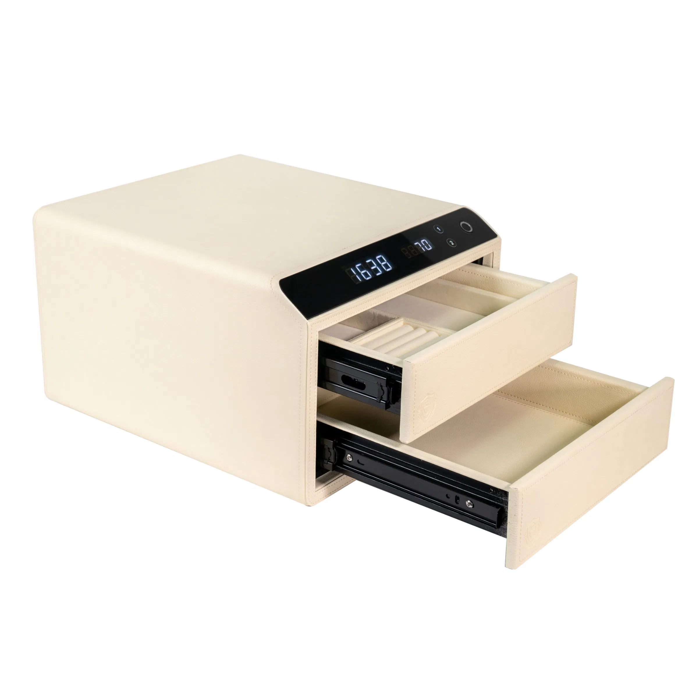 Smart Leather Safe Household Fingerprint Digital Biometric Jewelry Security Drawer Safe