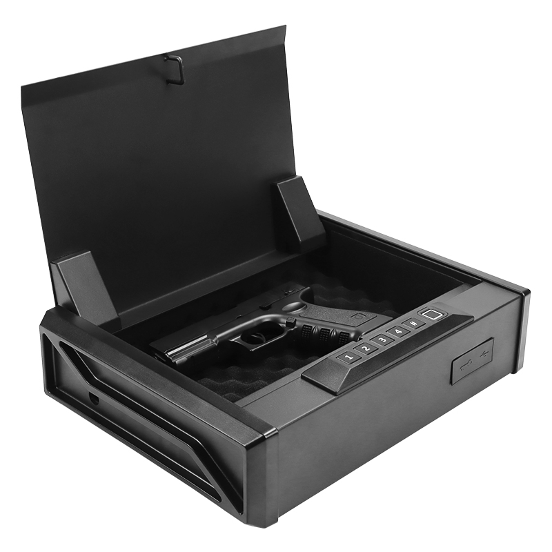 Fireproof Top-Open Fingerprint to Unlock Silent Combination Lock Gun Safe