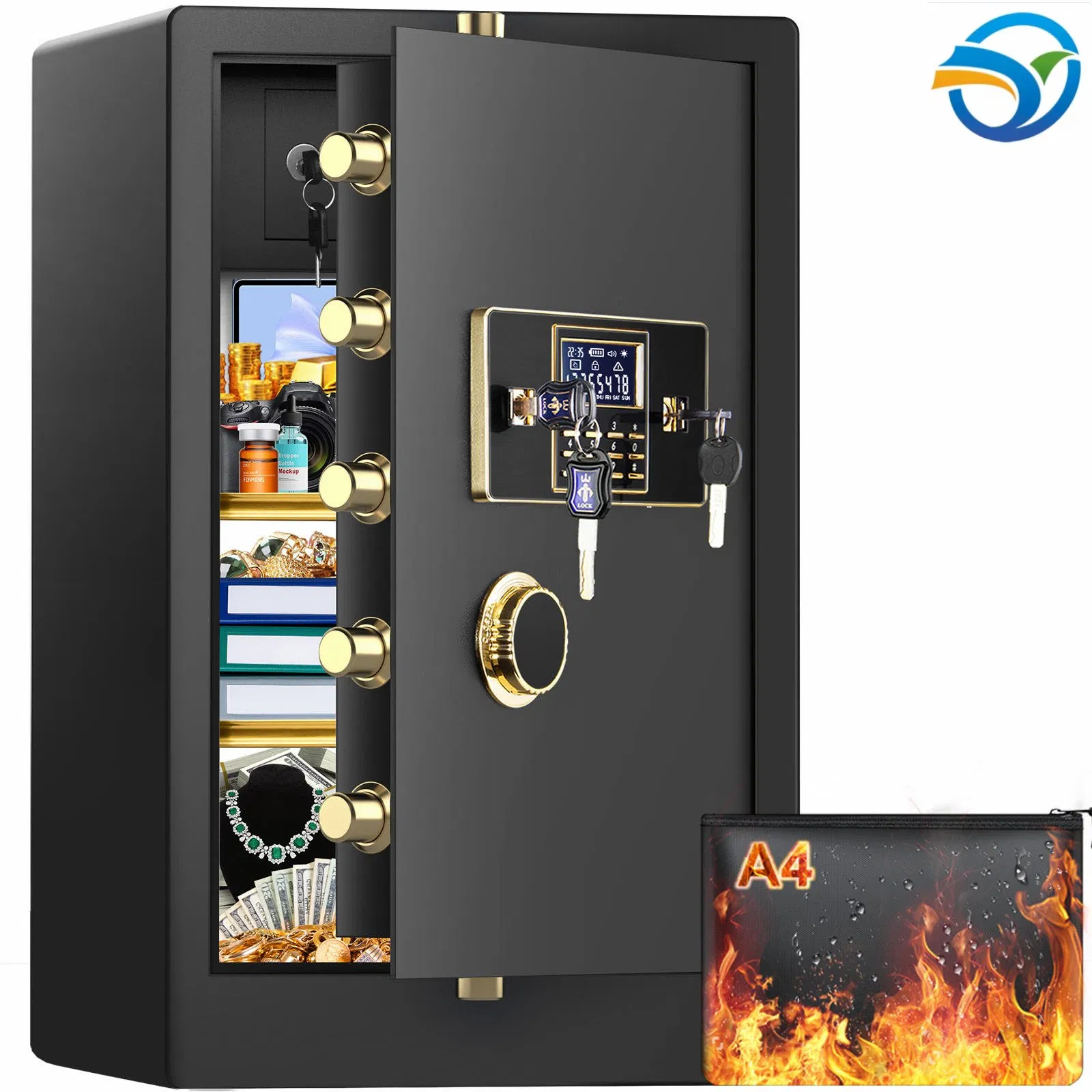 Versatile Access Control Luxury Home Safe with Multiple Authentication Method Options