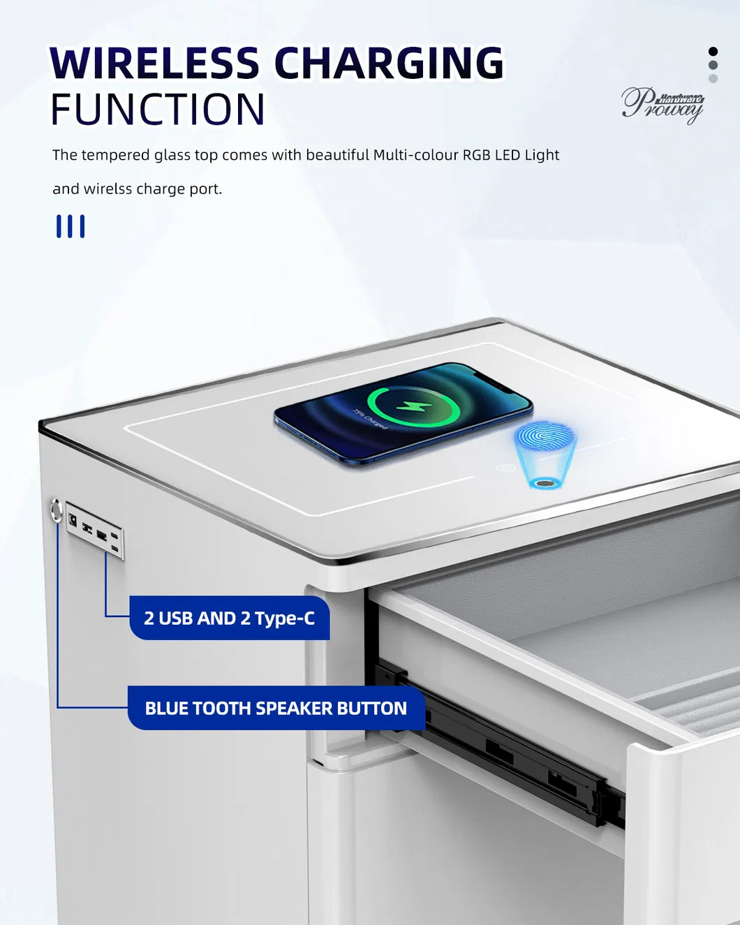Smart Nightstand Safe Detail 5
