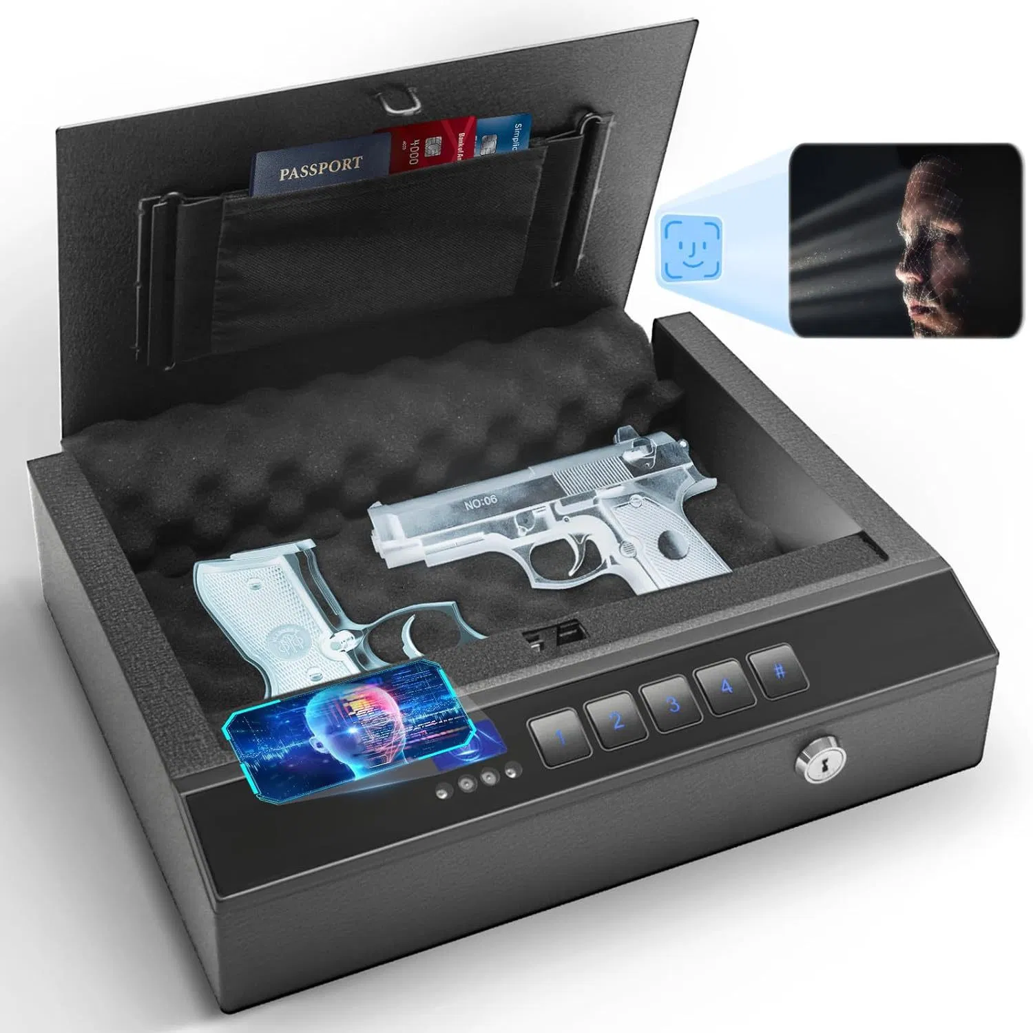 Advanced Biometric Fingerprint Gun Safe with Facial Recognition