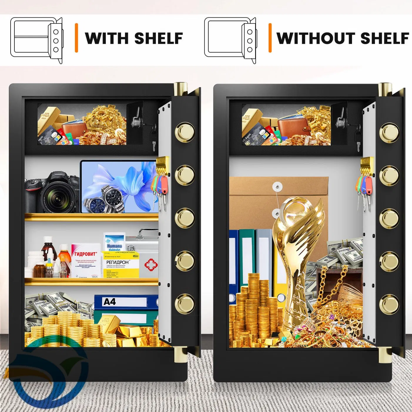 Premium Family Security Luxury Home Safe with Digital and Fingerprint Access