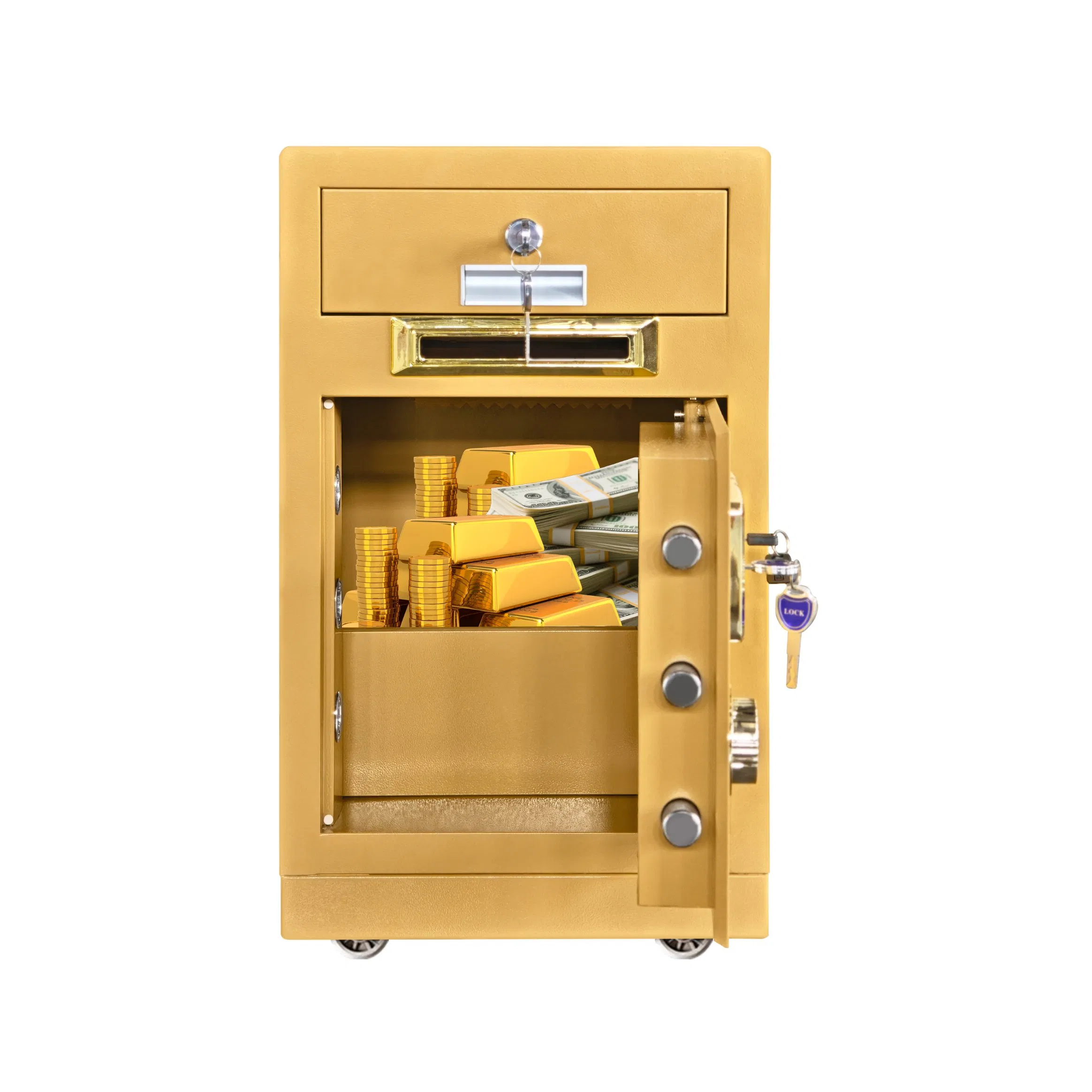 Small Business Fireproof Money Safe with Organizer Drawer UL Approval Digital Lock Coin Slot Safe Fireproof Data Safe