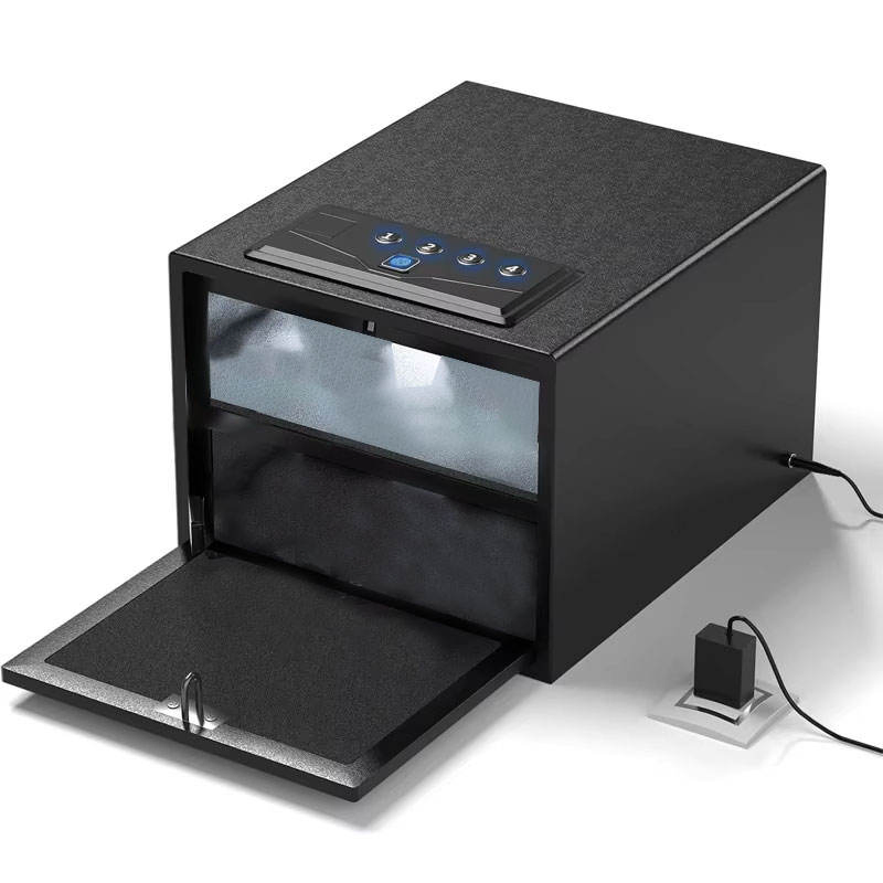 Biometric Safe - Quick Access Handgun Safe with Fingerprint &amp; Digital Keypad, Secure Home Gun Safe for up to 4 Guns