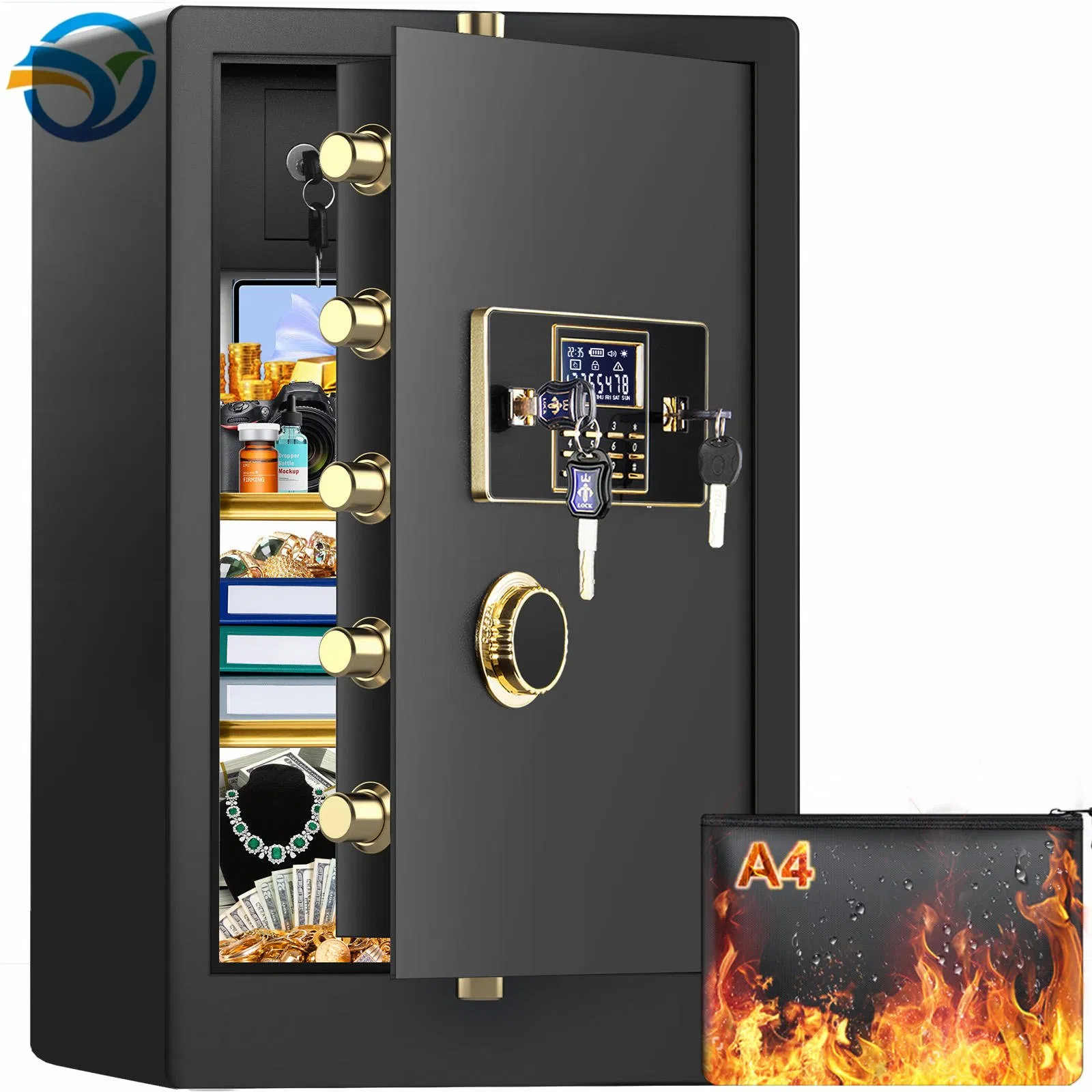 Professional Grade Luxury Home Safe with Electronic Code and Fingerprint Reader