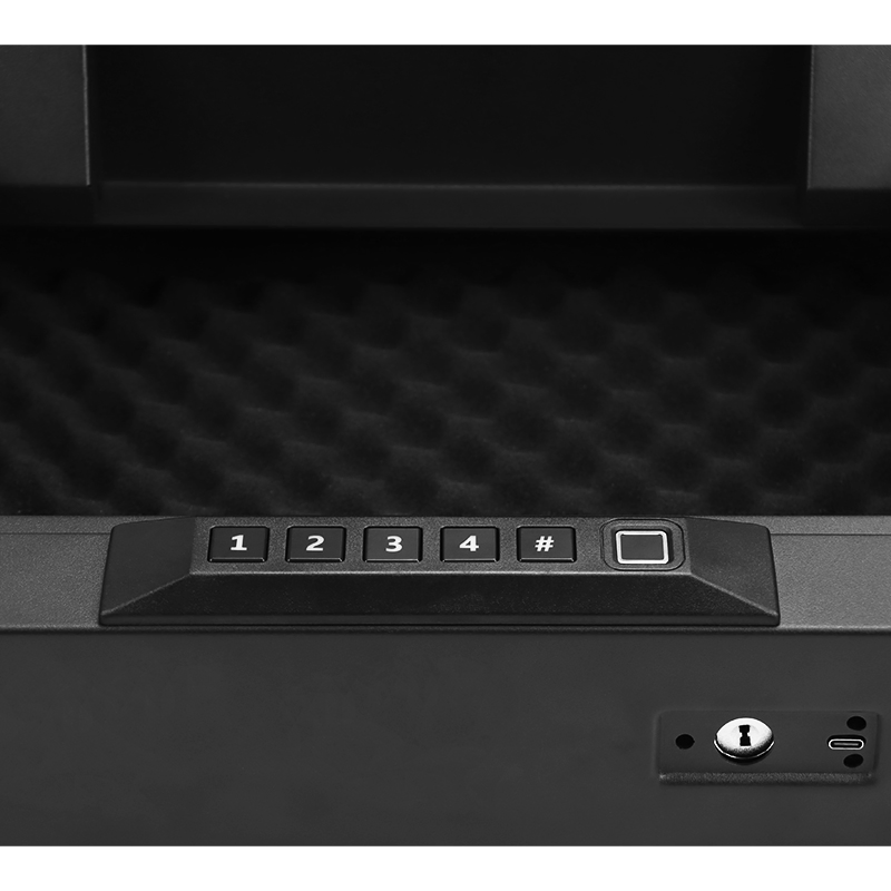 Fireproof Top-Open Fingerprint to Unlock Silent Combination Lock Gun Safe