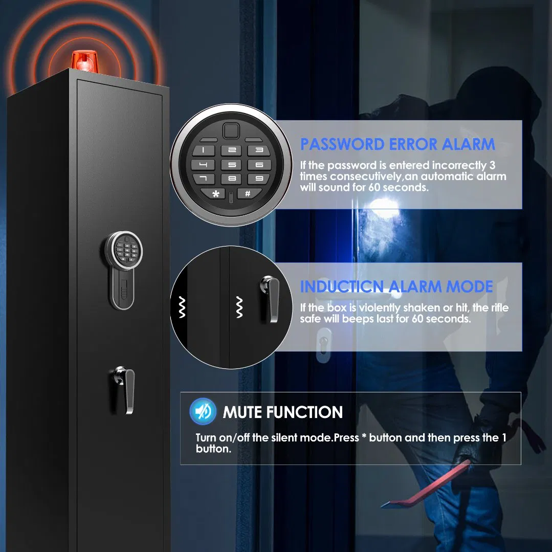 Higher Quality Home Fingerprint Electronic Gun Safe Storage Wall Mounting Gun Cabinet