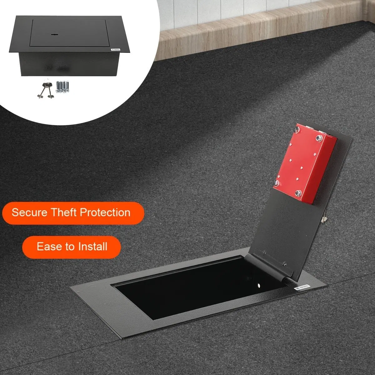 Home Office Furniture Floor Mounted Heavy-Duty Hidden Underground Floor Safe