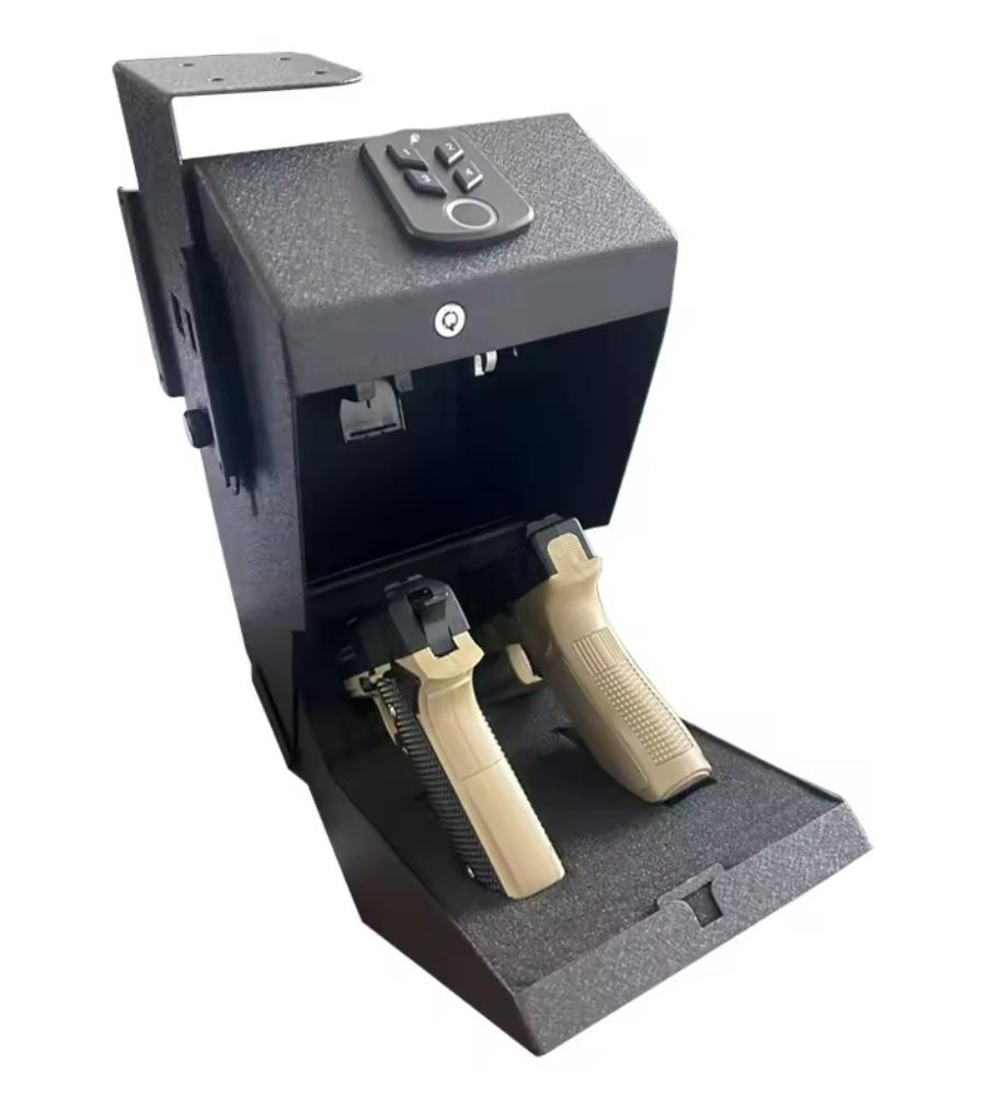 Mounted Fingerprint Gun Safe Box Quick Access Handgun Safe for Nightstand