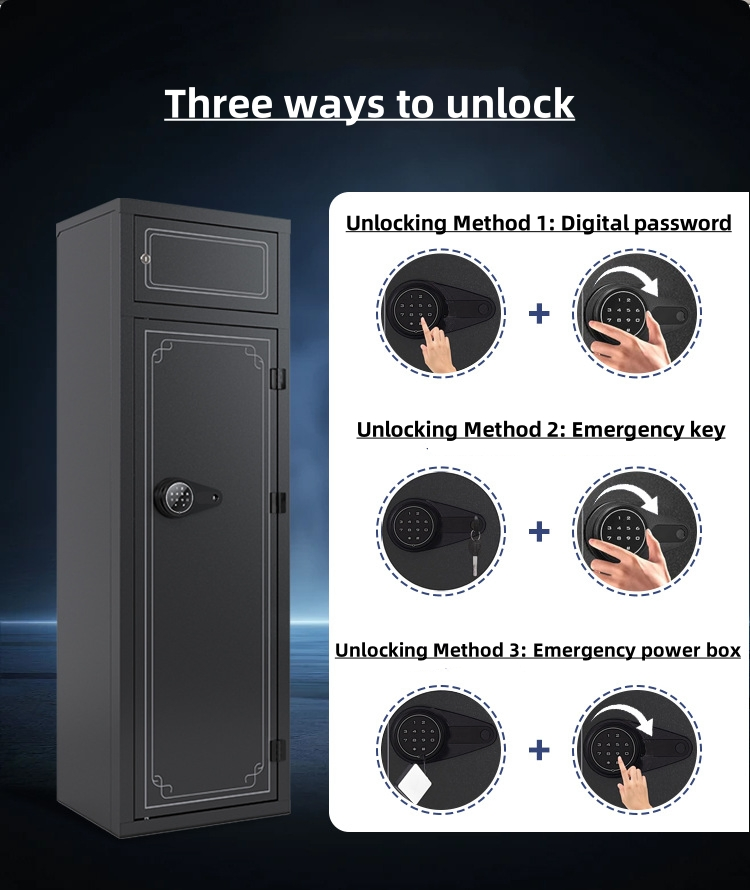 High-Quality Solid Steel Fireproof Digital Safe Storage Gun Cabinet Safe High-Security Digital Cabinet Home Gun Safe