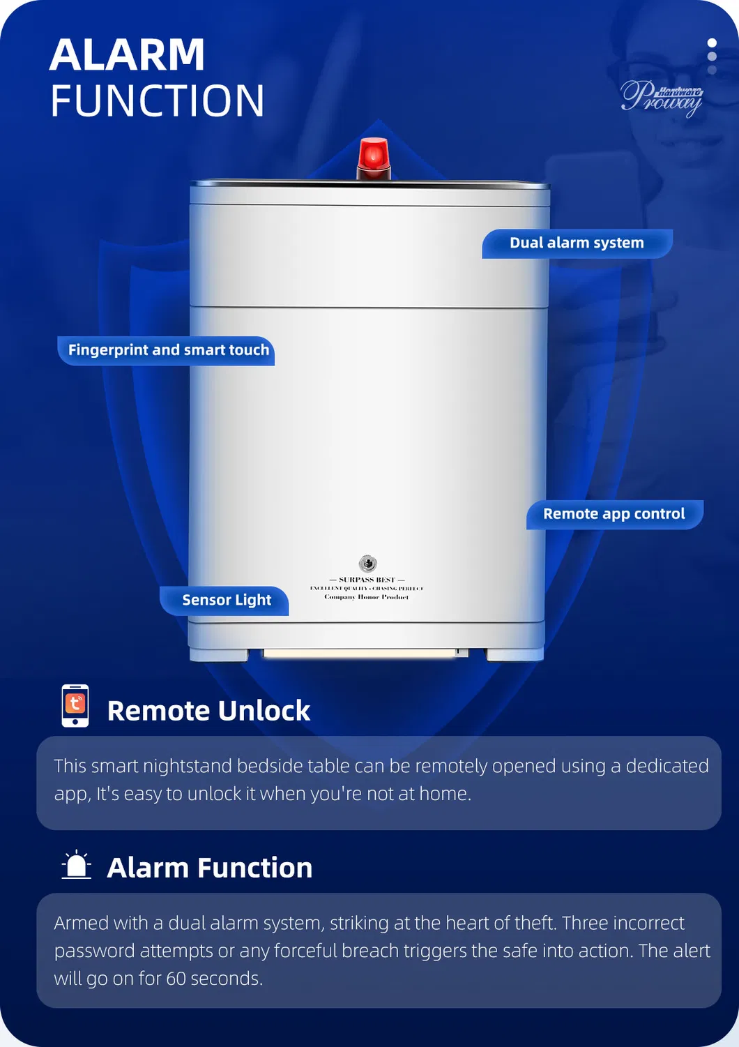 Smart Nightstand Safe Detail 4