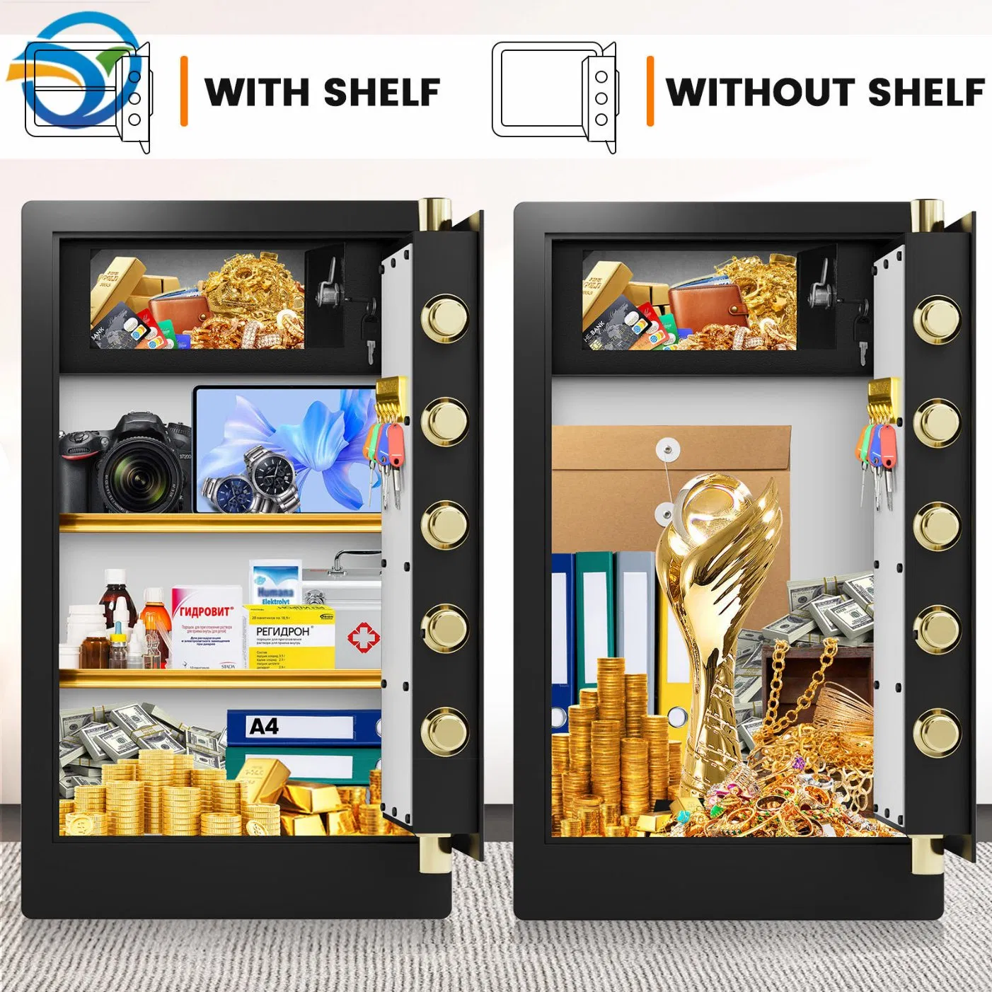 Commercial Grade Security Luxury Home Safe with Multiple Entry Method Options