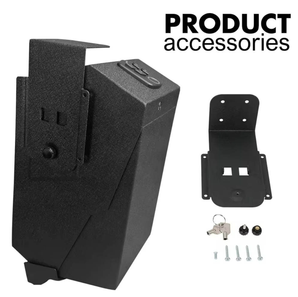 Biometric 2 Handguns Safe Fingerprint Quick Access Handgun Single Mount Gun Safe for Vehicle Desk Bedside Nightstand Silent Mode