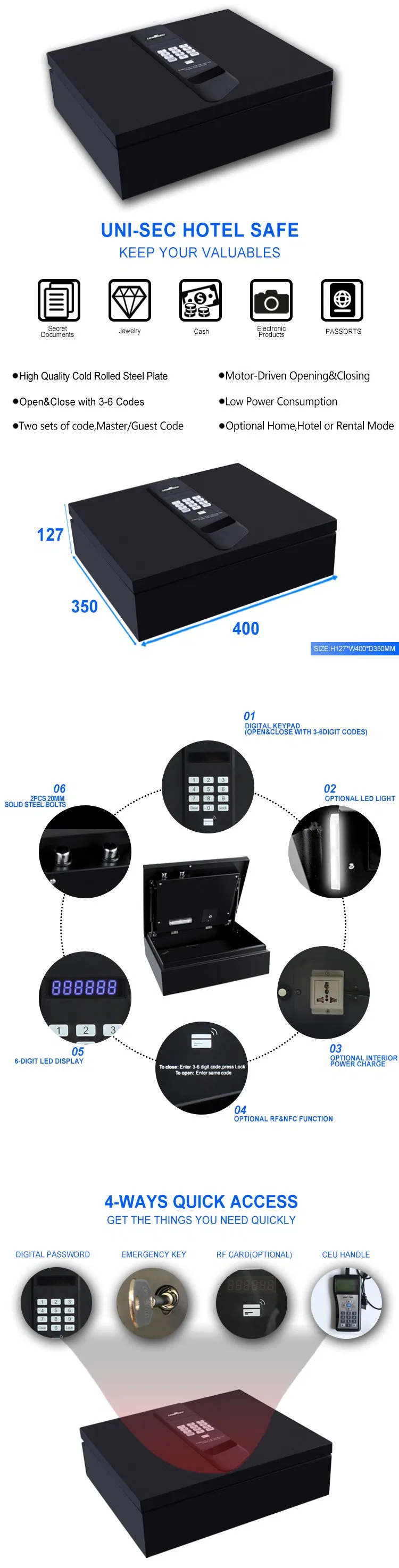 Electric Locks Safe Box Customized Laptop Safe Box