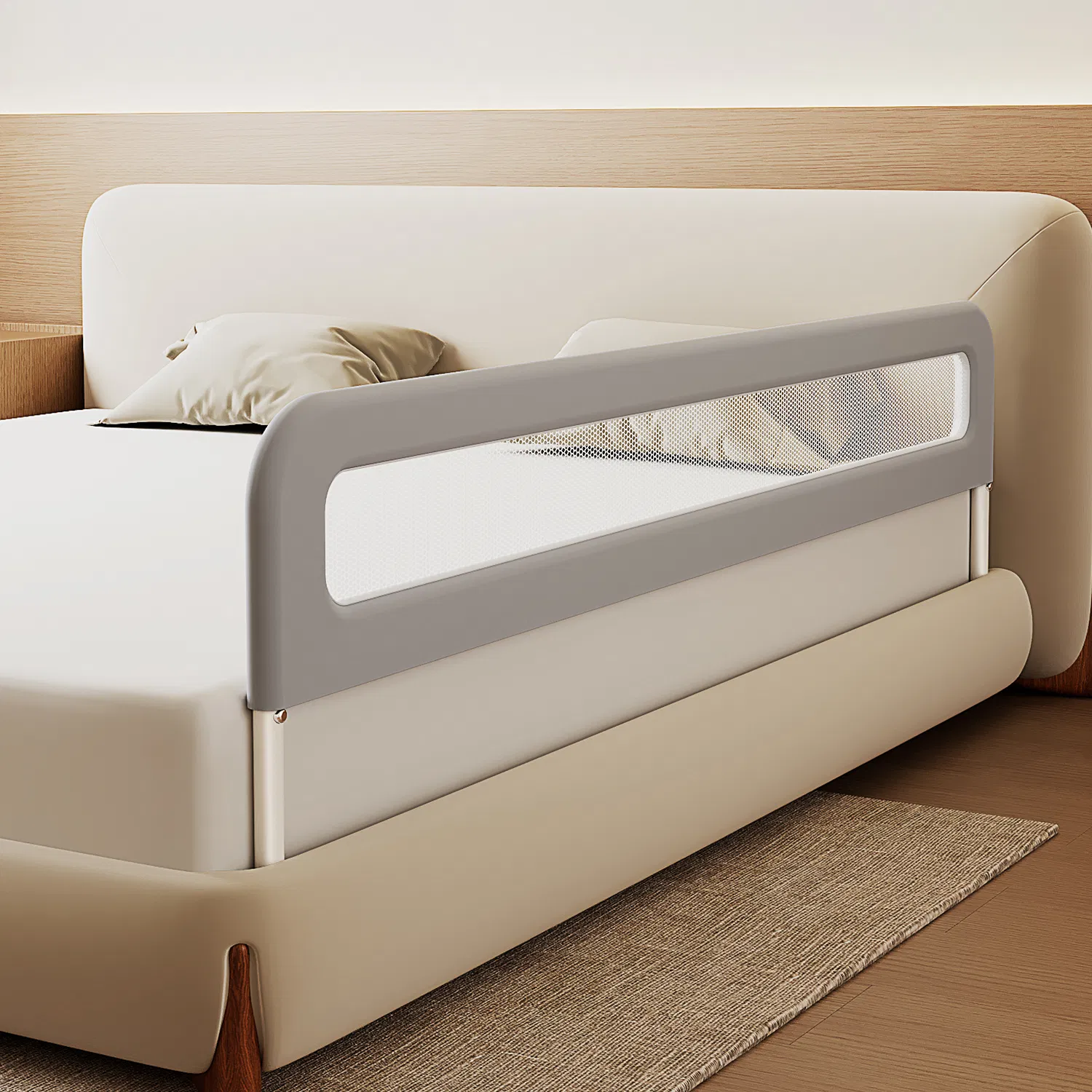 Stylish Bed Divider - Safe Fall Protection for Modern Bedroom Decor