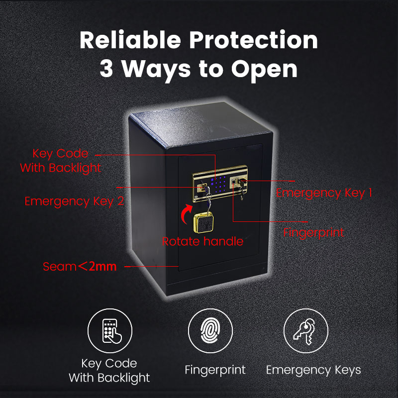 Luxurly Home Office Touch Screen Electronic Security Digital Design Big Burglary Safe Box Fingerprint Biometric Safe