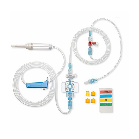 Medical Reusable Blood Pressure Transducer System, Multiple and Disposable Using Pressure Monitoring Tubing Set