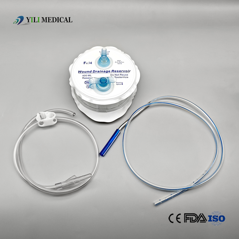 Yili Medical Supplies Disposable Drainage Tube Surgical Closed Wound Drainage System for Child and Adult with Drain Tubes Trocar (100cc 200cc 400cc)