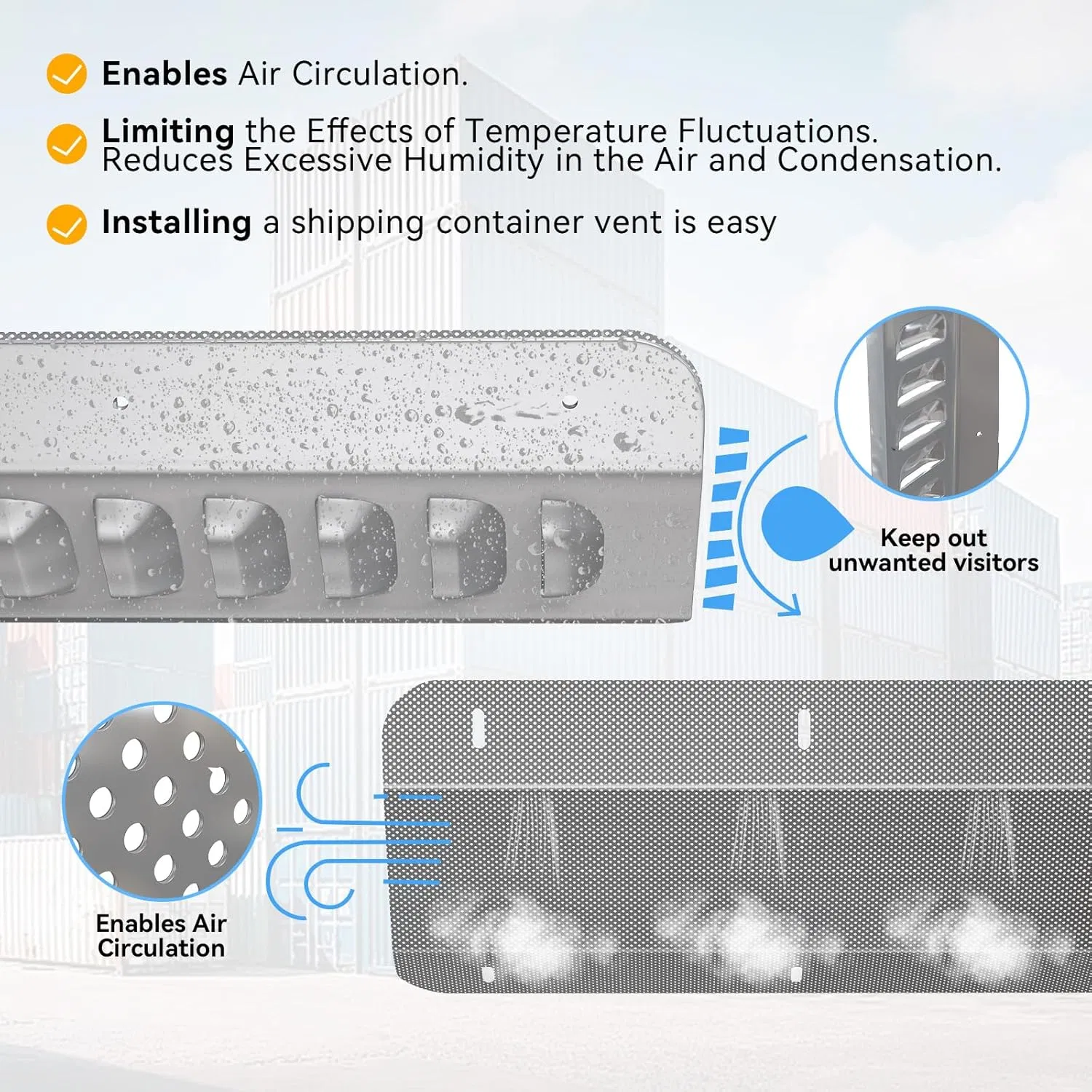 Premium Galvanized Steel Ventilation System for Shipping Containers