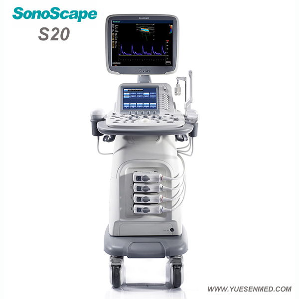 Hospital Medical Equipment Sonoscape S20 Mobile Trolley Color Doppler Machine