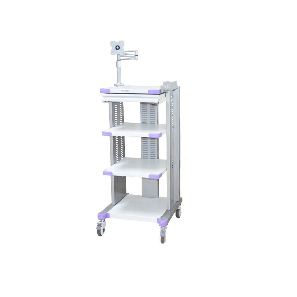 Mobile Metal Multilayer Surgical Equipment Medical Endoscopy Trolley Laparoscope Tower
