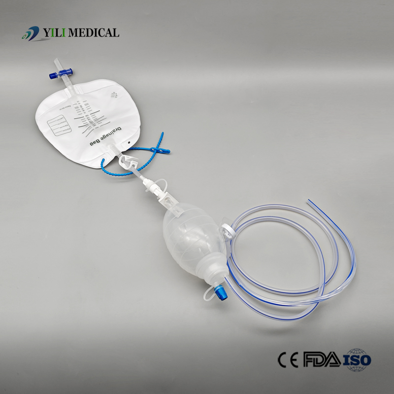 Closed Wound Drainage System with Silicone Tube PVC Tube + 400ml Urine Bag