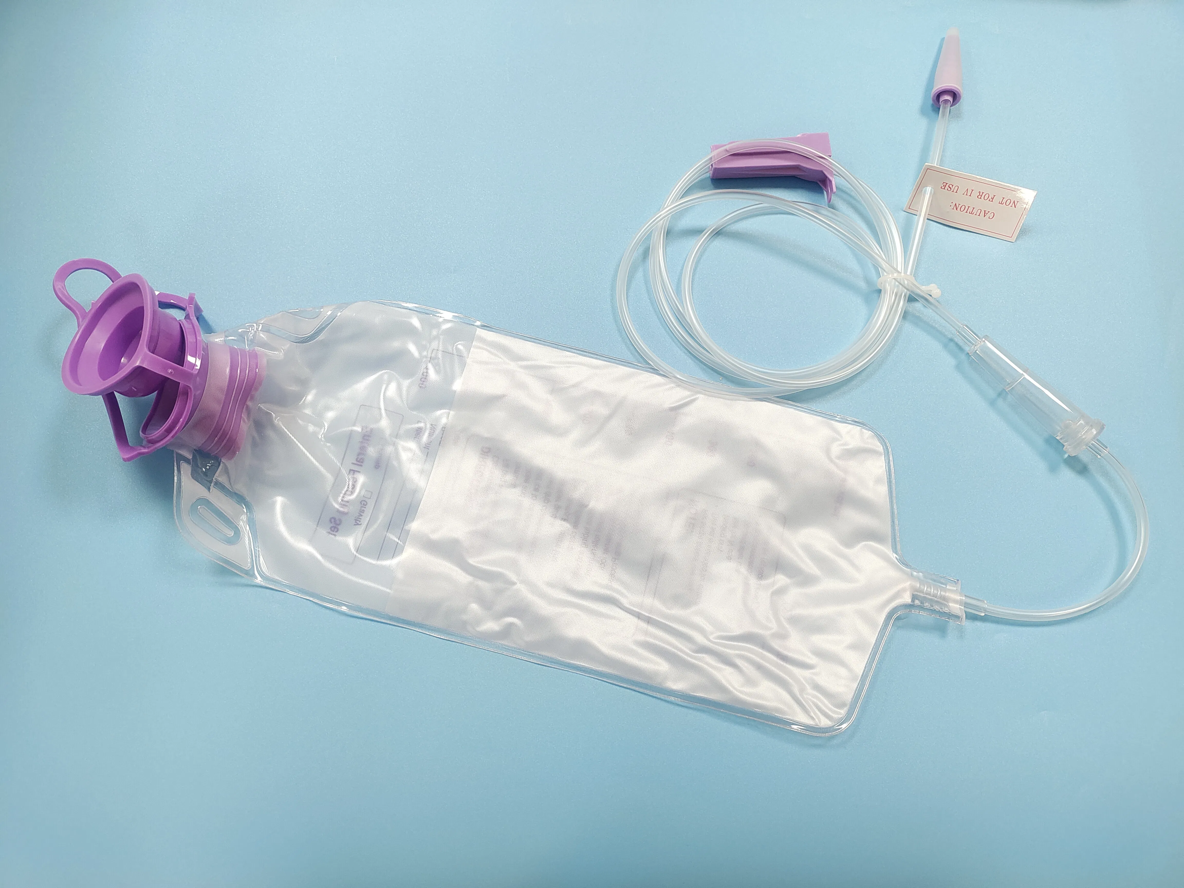 Enteral Feeding Gravity Bag 600ml, Enteral Nutrition Feeding, Blue PVC, Dehp Free, CE Certified