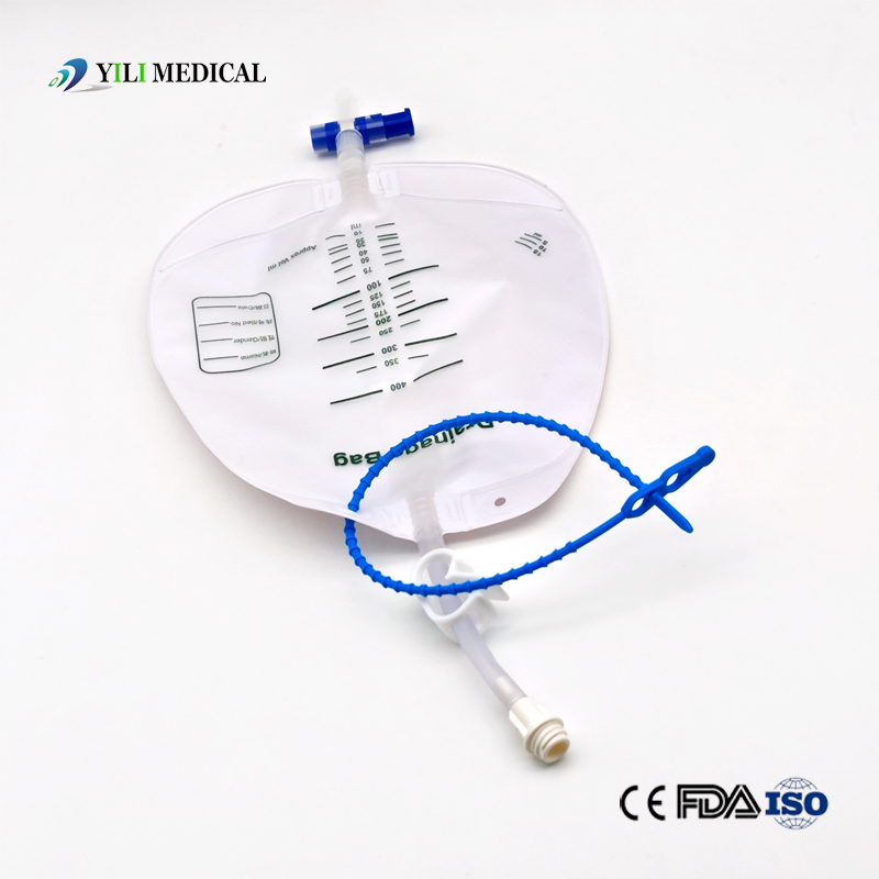Cross Valve Urine Bag 400ml+Medical Cross Groove, Flat Groove Silicone Tube+Surgical 100ml, 200ml 400ml Wound Drainage System