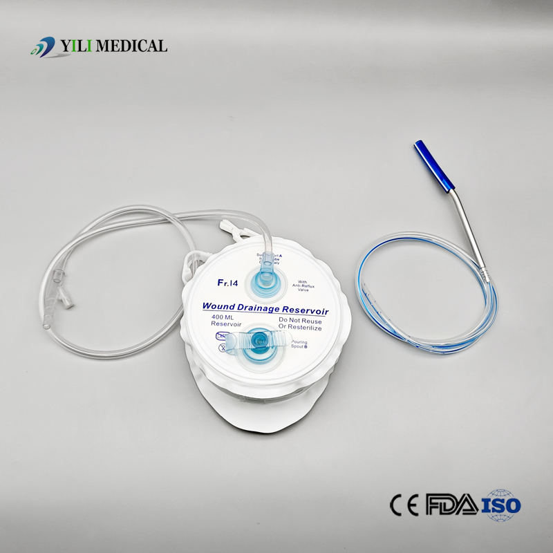 Yili Medical Supplies Disposable Drainage Tube Surgical Closed Wound Drainage System for Child and Adult with Drain Tubes Trocar (100cc 200cc 400cc)