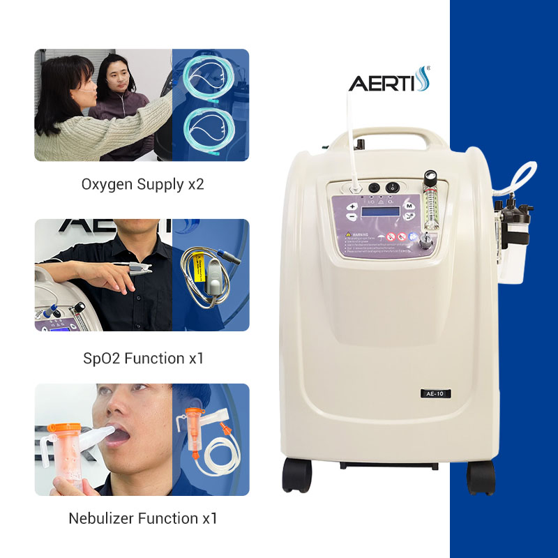 Aerti Dual Flow 10L Medical Oxygen Device Physical Therapy Oxygen Equipment