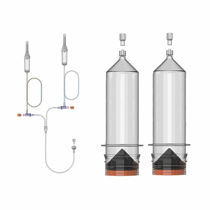 Dual Head 12 Hours Multiple Injection Tubing System with Drip Chambers, 24hours CT MRI Contrast Media Transfer Inject Tube for Medical Imaging Systems