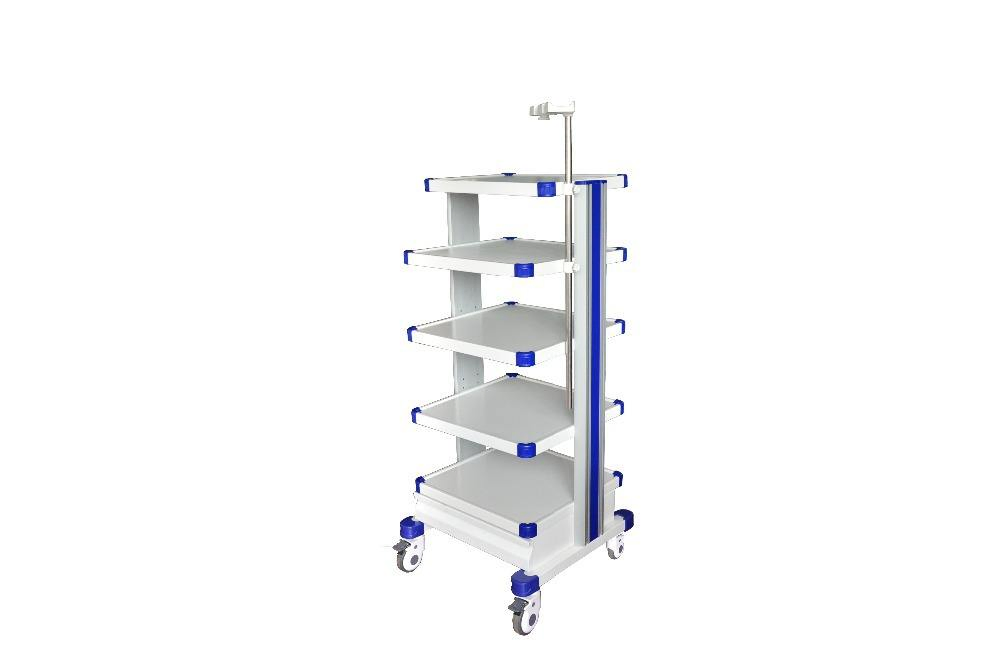 Ouman Medical Endoscope Trolley Cart with Tray and Equipment Holder