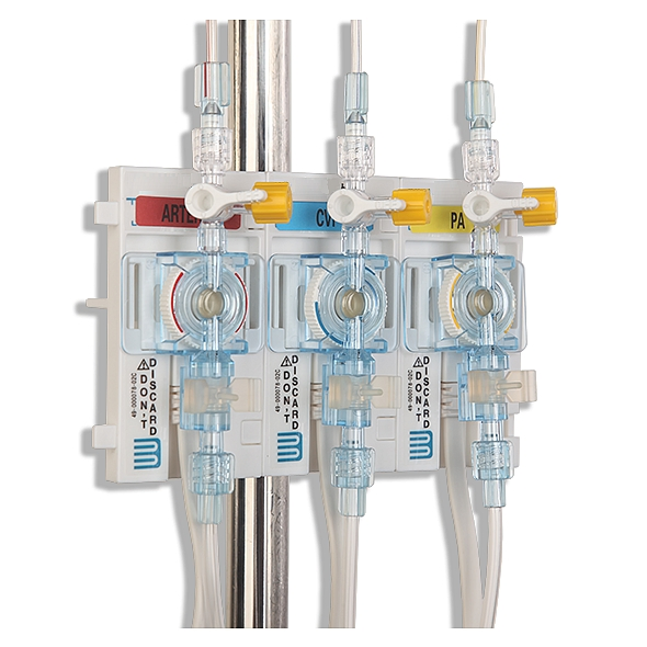 Medical Reusable Blood Pressure Transducer System, Multiple and Disposable Using Pressure Monitoring Tubing Set