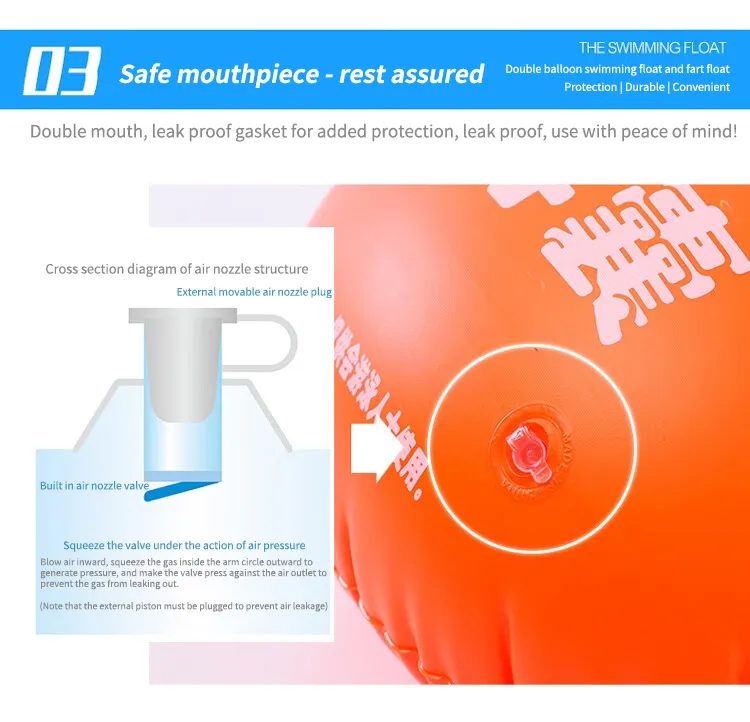 Swimming Float Rugby Ball Type Double Air Bladder Swimming Aid