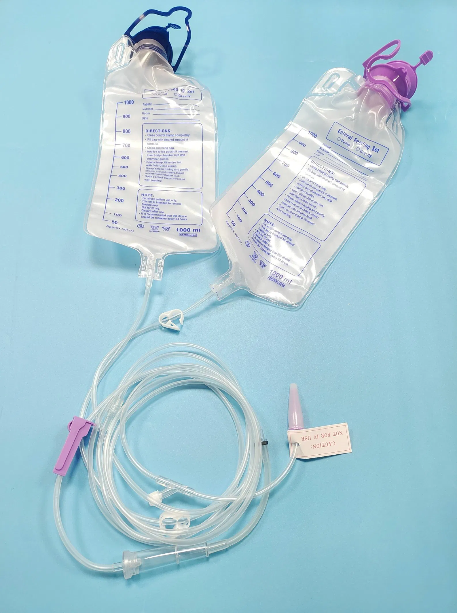 Premium Enteral Feeding Set with 1000ml Anti-Reflux Bag