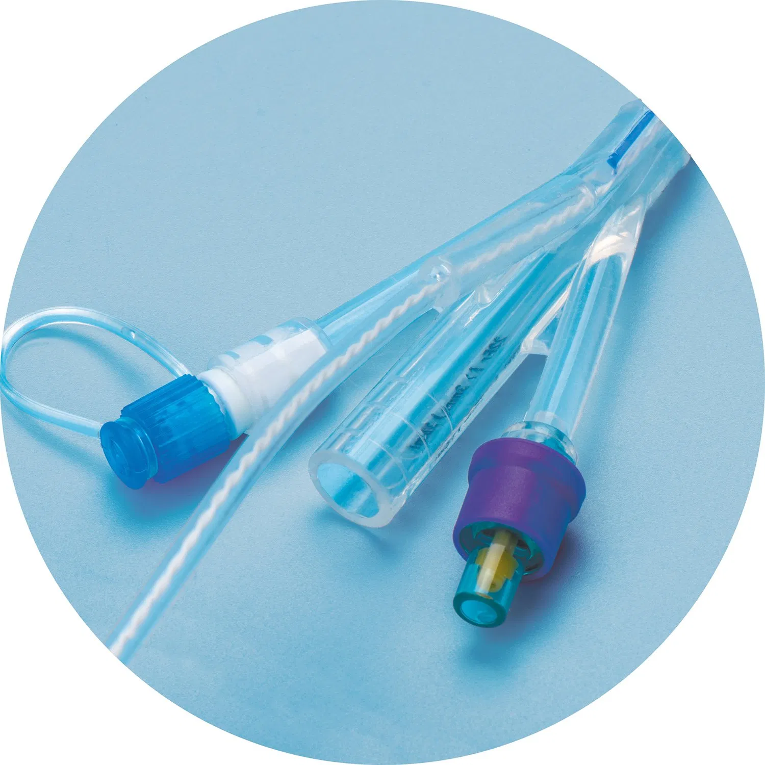 3 Way/ 4 Way Silicone Foley Catheter Round Tipped for Temperature Management with Temperature Sensor Probe